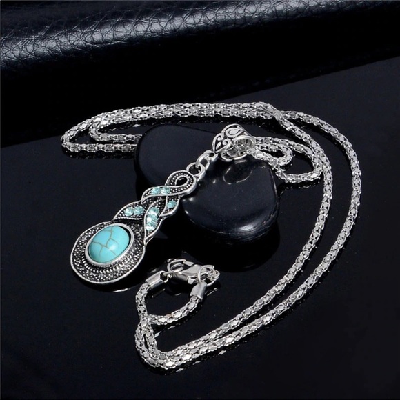 NEW Vintage Necklace Alloy Crystal Natural Stone - Picture 2 of 5